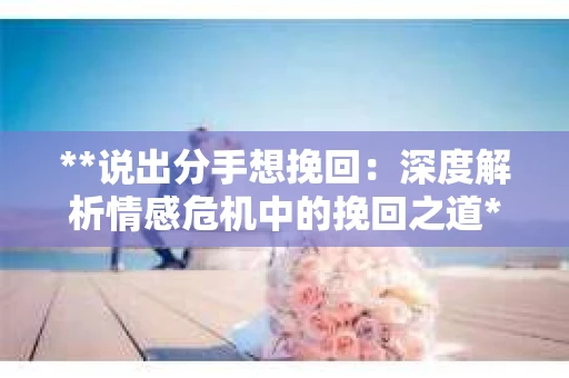 **说出分手想挽回：深度解析情感危机中的挽回之道**