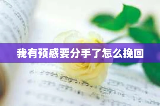 我有预感要分手了怎么挽回