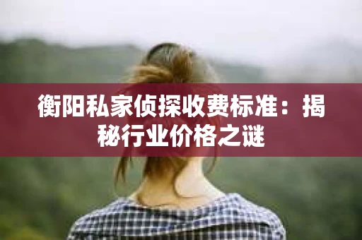 衡阳私家侦探收费标准：揭秘行业价格之谜